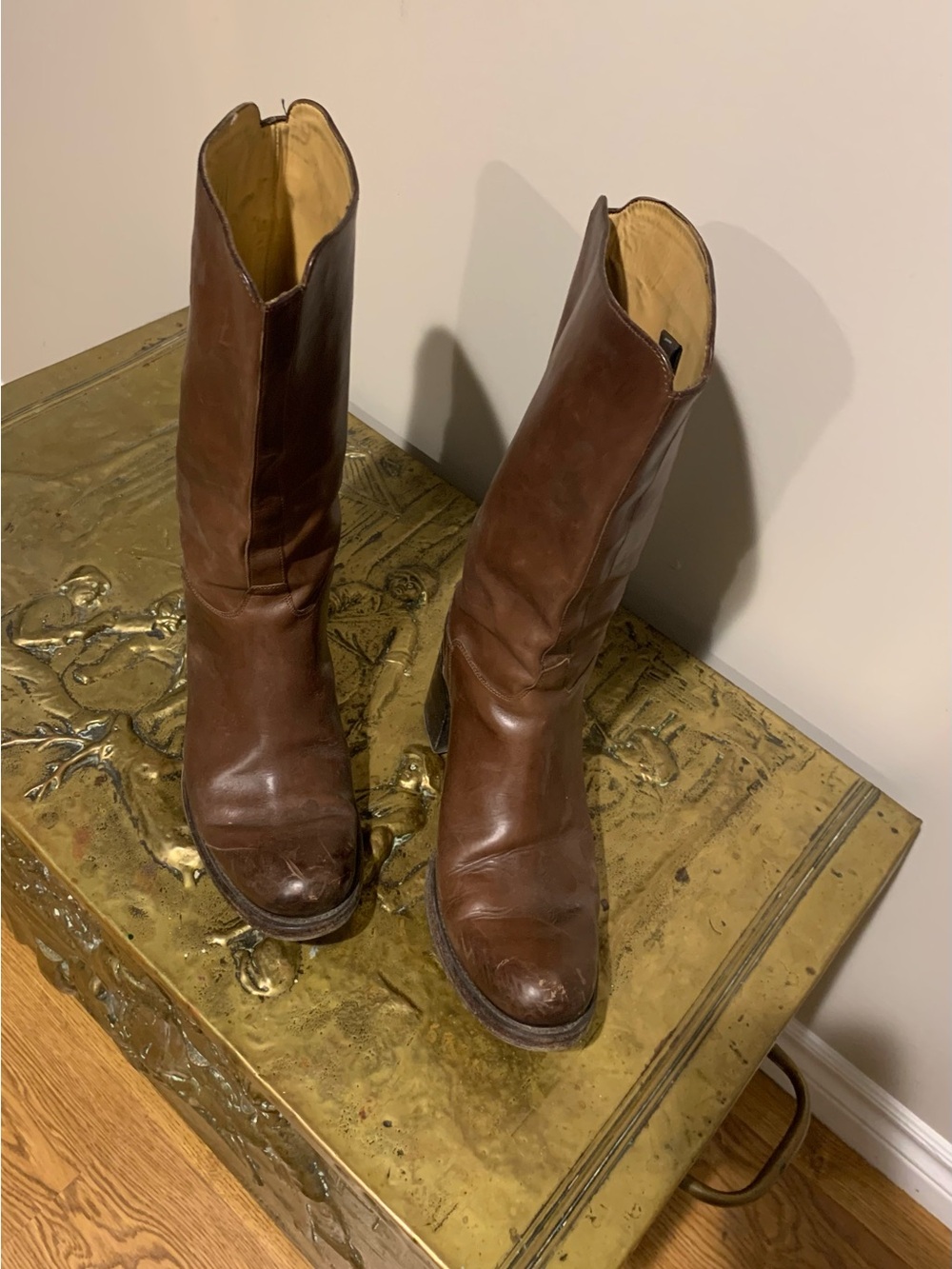 Women’s Brown Leather Mid-Calf Boots